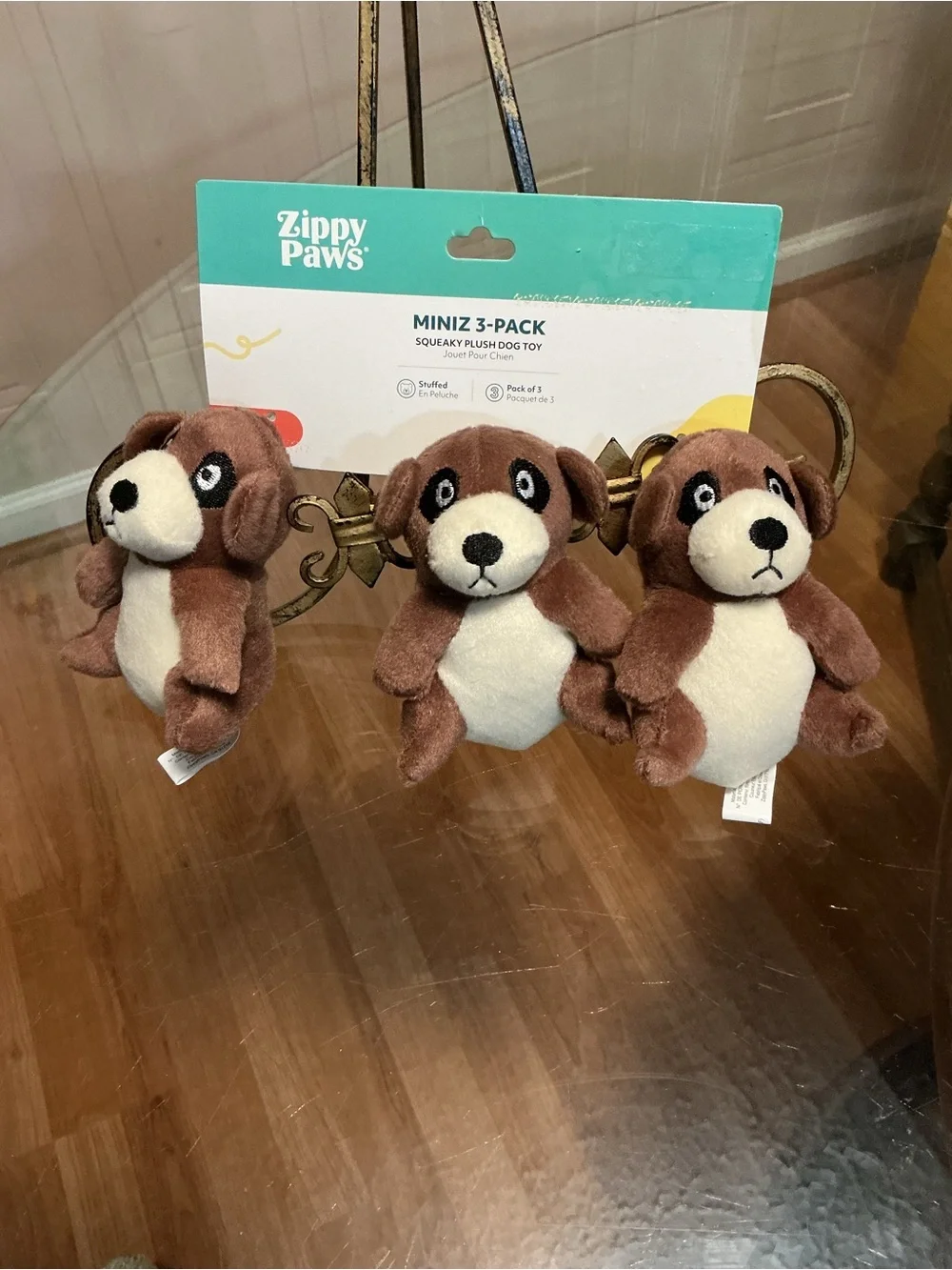 NEW Dog Toys 3 Mini Stuffed Plush Doggies with Squeakers | Zippy Paws